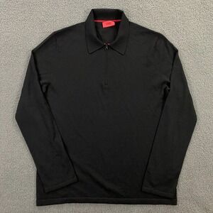 Hugo Boss Wool Polo Shirt Mens XL Slim Fit‎ Lightweight 1/4 Zip Pullover Sweater